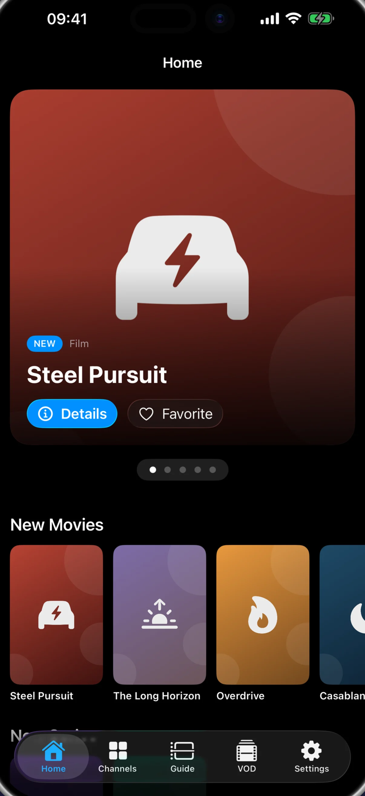 NightGlass home screen on iPhone